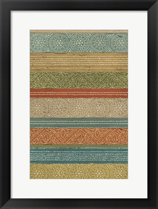 Framed Batik Stripes II Print