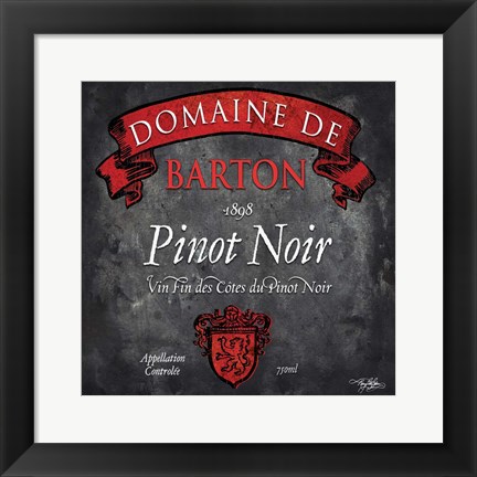 Framed Still Life Wine Label Square VIII Print