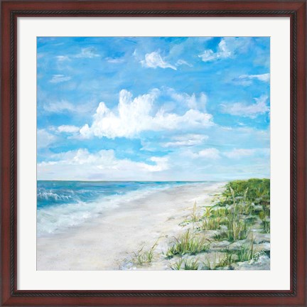 Framed Day At The Beach Square Print