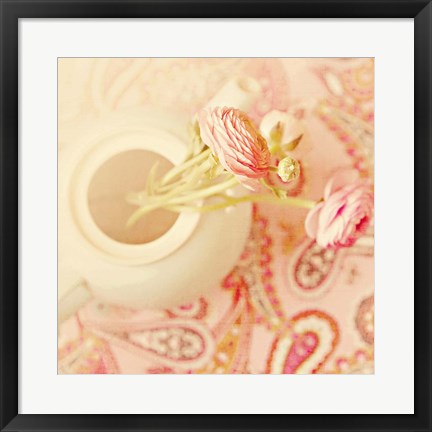 Framed Teapot with Peonies Print