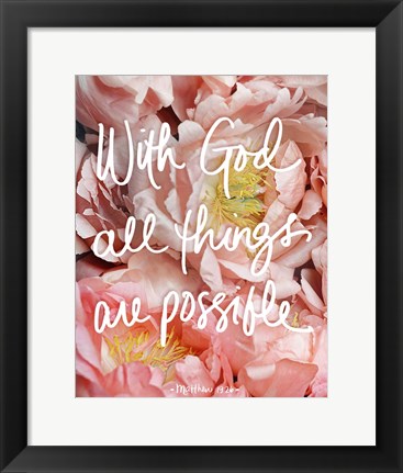 Framed With God all things are possible Print