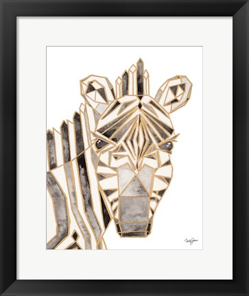 Framed Retro Zebra Print