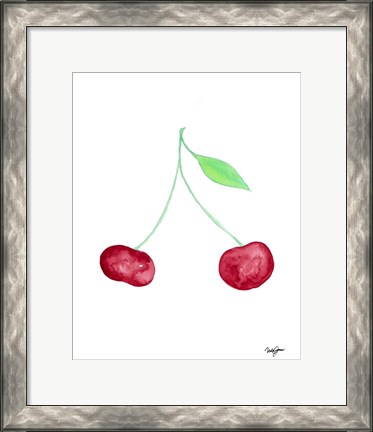 Framed Two Cherries II Print
