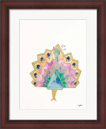 Framed Origami Peacock Print