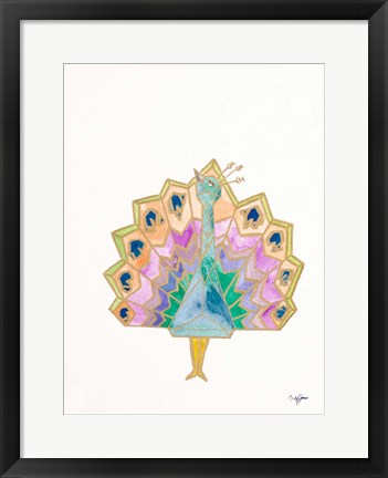 Framed Origami Peacock Print