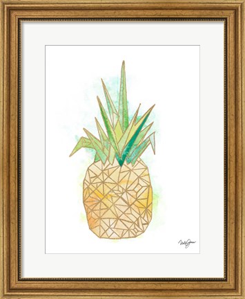 Framed Watercolor Origami Pineapple Print