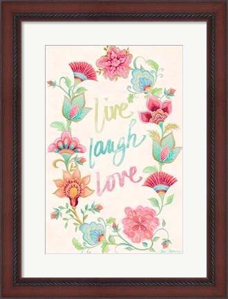 Framed Live Laugh Love Wreath Print