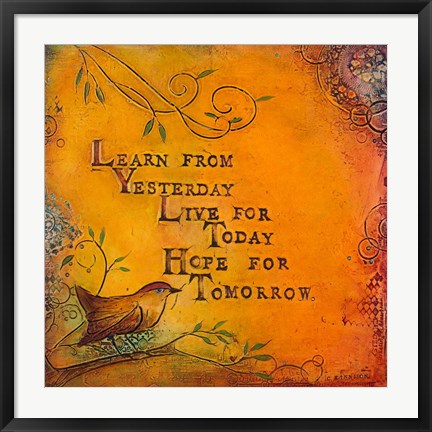 Framed Learn Live Hope I Print