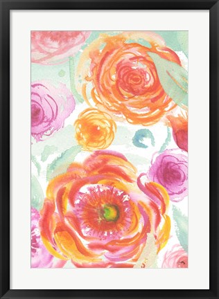 Framed Colorful Roses II Print