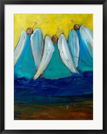 Framed Three Trumpeting Angels Print