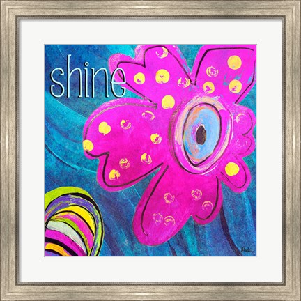 Framed Bright Collage Flowers II Print