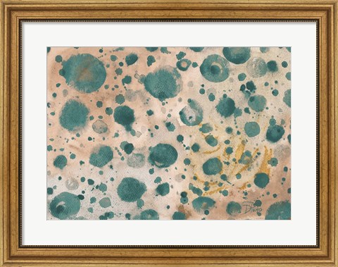 Framed Rustic Turquoise Dots Print