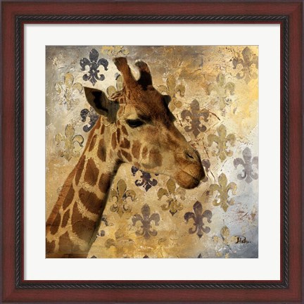 Framed Golden Safari III (Giraffe) Print