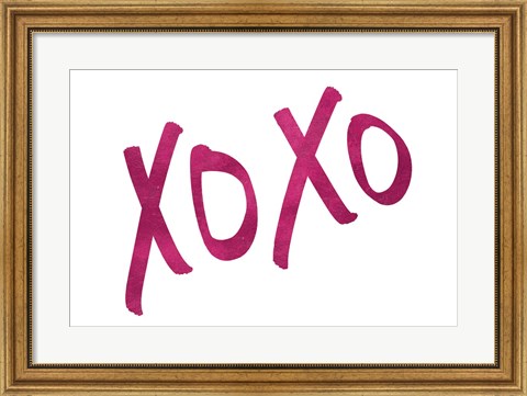 Framed Romantic Pink XOXO Print