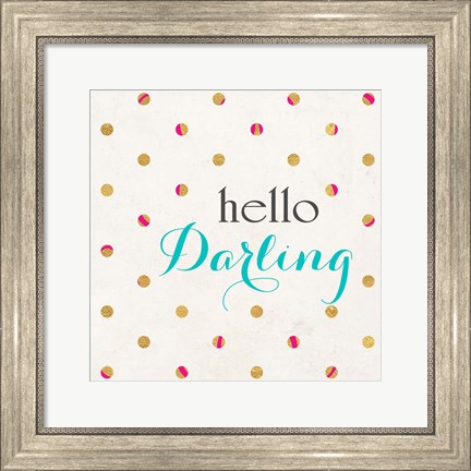 Framed Hello Darling Square Print