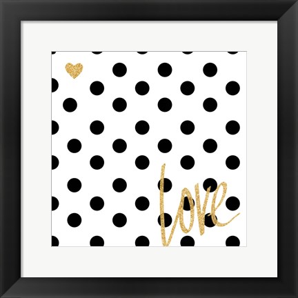 Framed Love with Dots Print