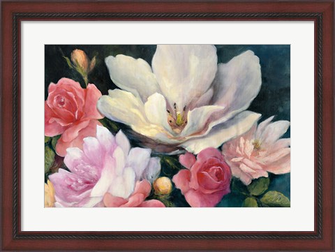 Framed Flemish Fantasy Rose Crop Print