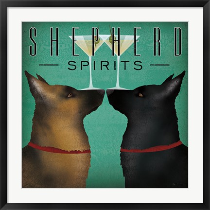 Framed Double Shepherd Martini Print