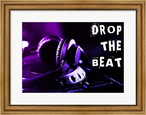 Framed Drop The Beat - Purple and Blue Print
