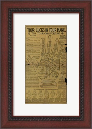 Framed Palmistry Vintage Print