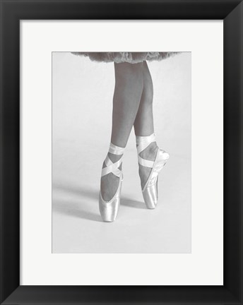 Framed Dancing En Pointe Black and White Print