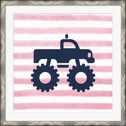 Framed Monster Truck Graphic Pink Part I Print