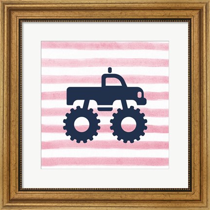 Framed Monster Truck Graphic Pink Part I Print