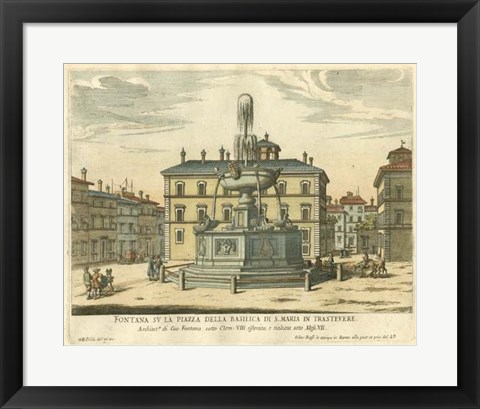 Framed Italian Fountain II Print