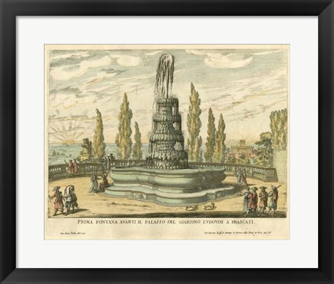 Framed Italian Fountain IV Print