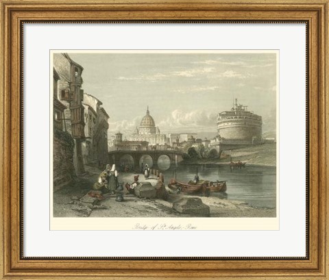 Framed Bridge of St. Angelo, Rome Print