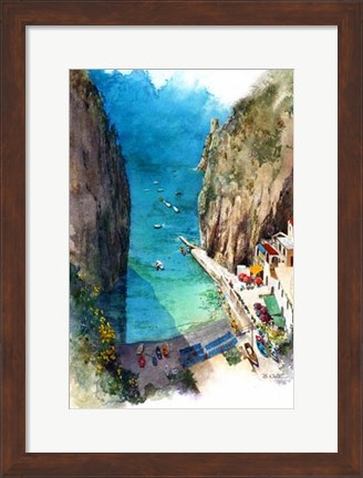 Framed Marina de Praia - Amalfi Coast Print