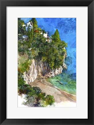 Framed Arienzo Beach - Amalfi Coast, Italy Print