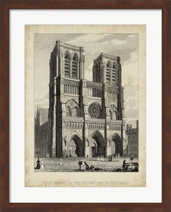 Framed West Front-Notre Dame Print