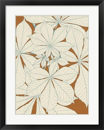 Framed Leaves from Nature I Print