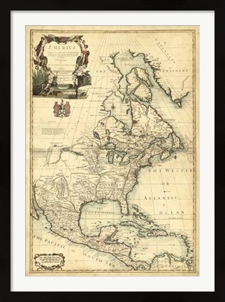 Framed Antique Map of America III Print