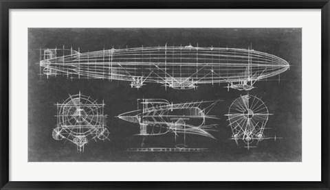 Framed Airship Blueprint Print