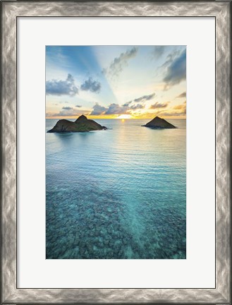 Framed Lanikai Rainbow Sunrise Print