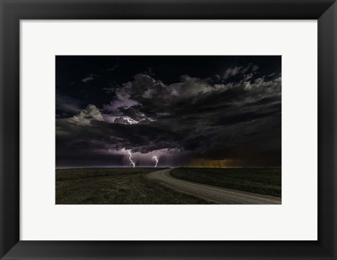 Framed Prairie Lightning Print