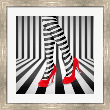Framed Red Shoes Print