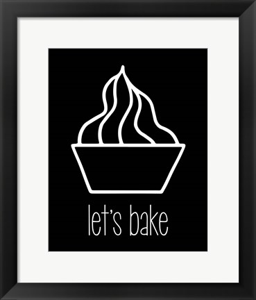 Framed Let&#39;s Bake - Dessert V Black Print