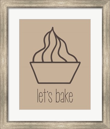 Framed Let&#39;s Bake - Dessert V Brown Print