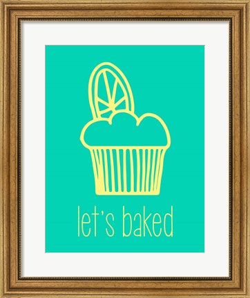 Framed Let&#39;s Bake - Dessert IV Teal Print