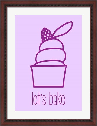 Framed Let&#39;s Bake - Dessert III Purple Print