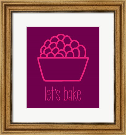 Framed Let&#39;s Bake - Dessert II Magenta Print