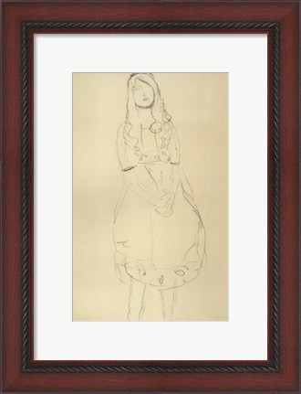 Framed Girl Standing with Hands Clasped Print
