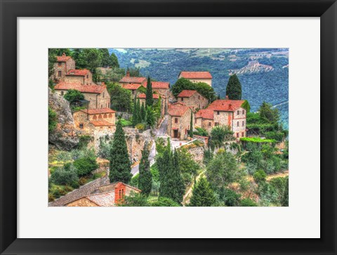 Framed Tuscan Hilltop Town Print