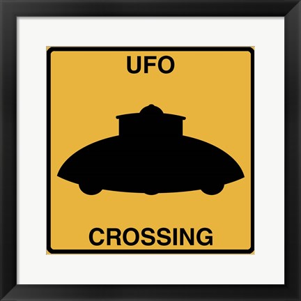 Framed UFO Crossing Print