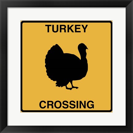 Framed Turkey Crossing Print