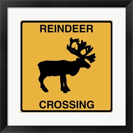 Framed Reindeer Crossing Print