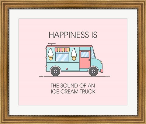 Framed Ice Cream Truck Blue Print